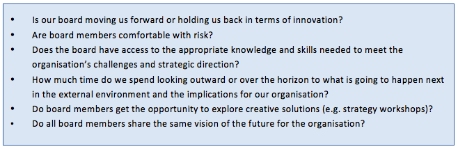 Table 2: Key questions for board members to ask